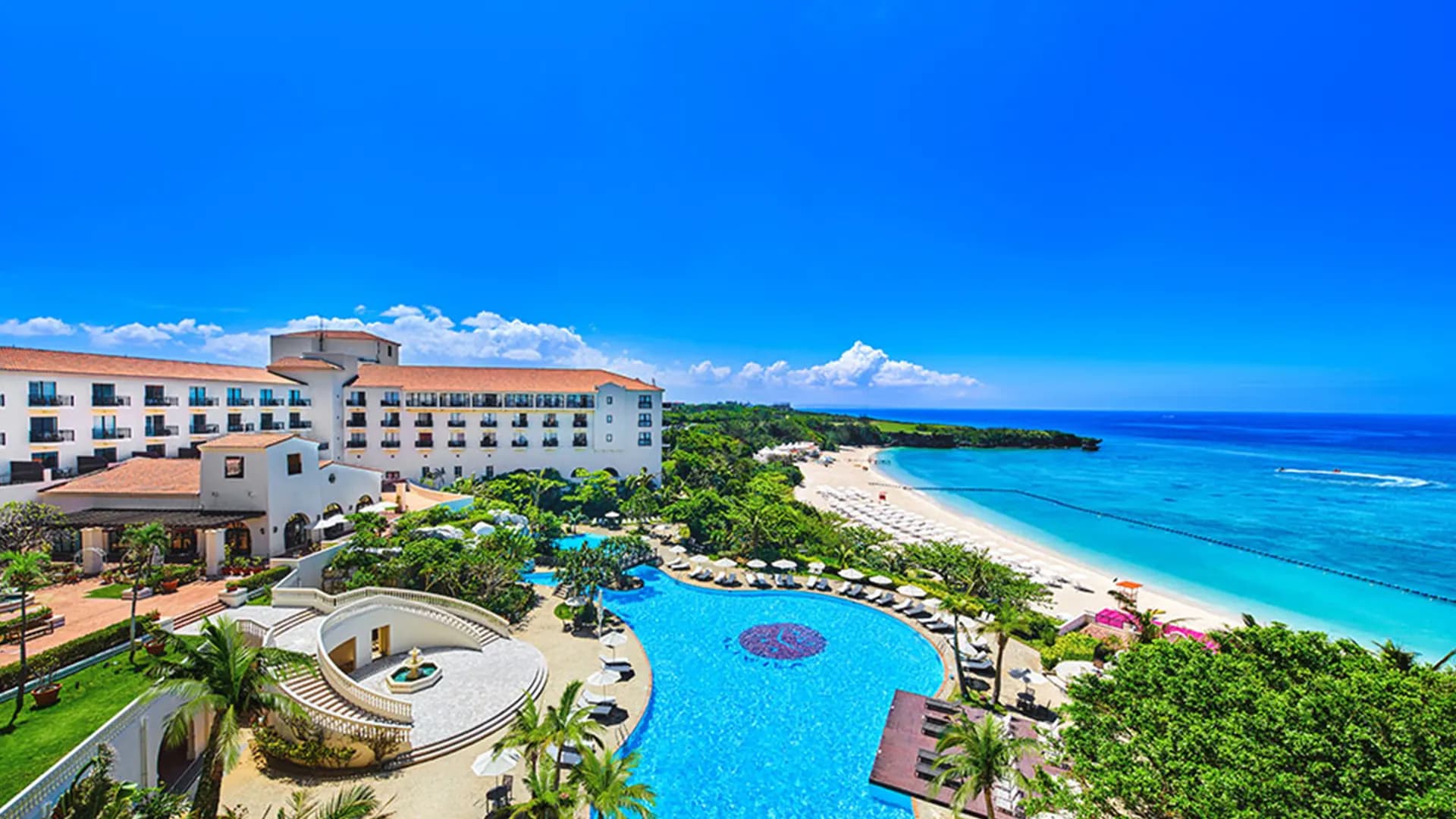 Beautiful tropical beach resort by the sea